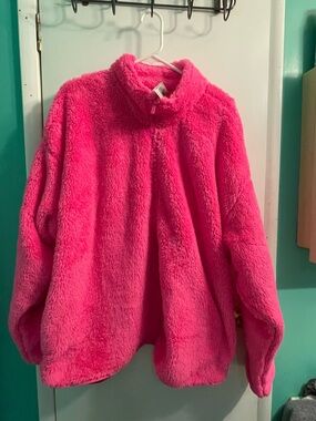 Pink Fuzzy Pullover Sherpa - Hot Pink NWT